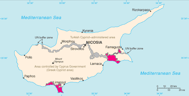 Akrotiri and Dhekelia map